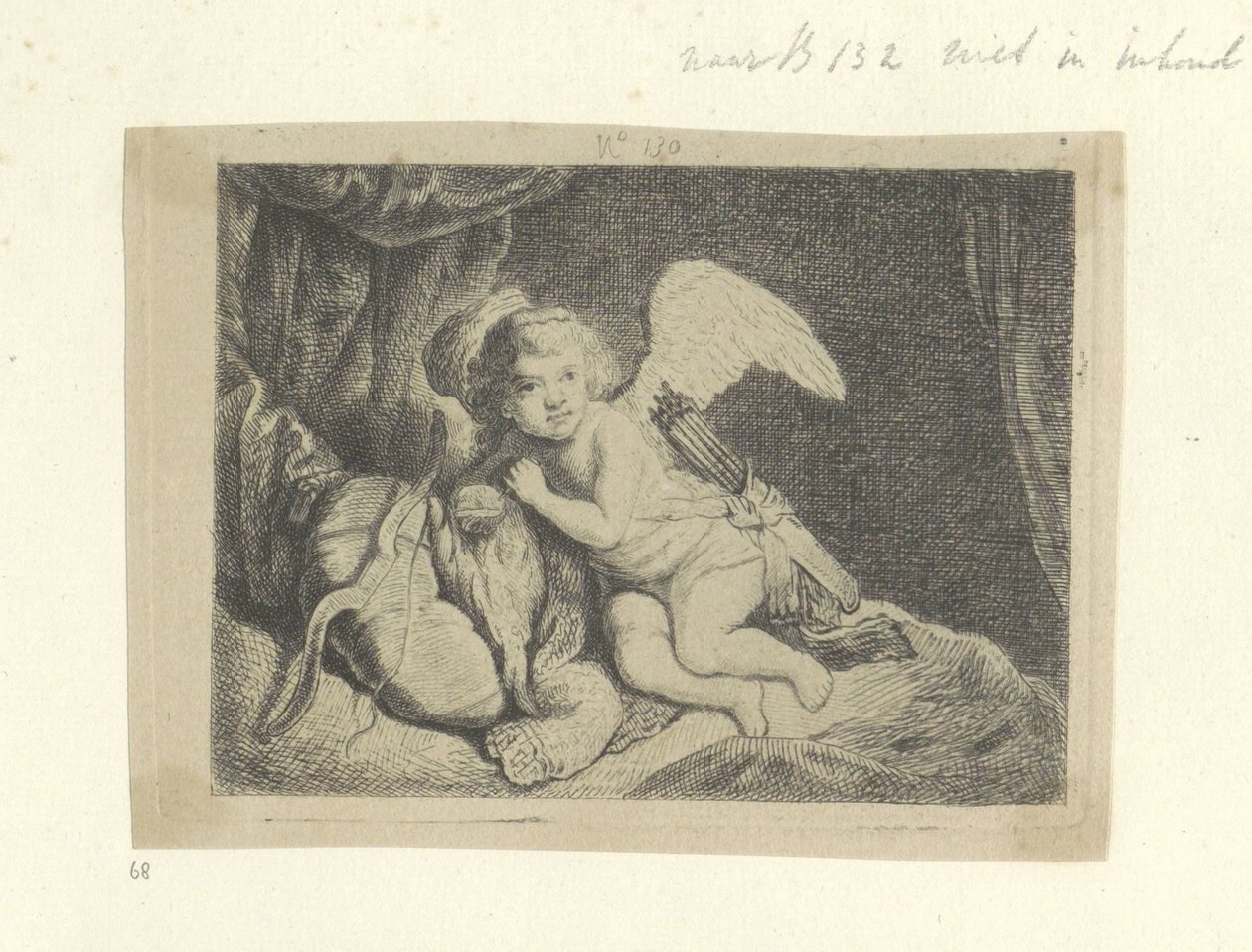 Rustende Amor Colección de ochenta y cinco grabados originales (título de la serie) de Pierre François Basan (workshop of)