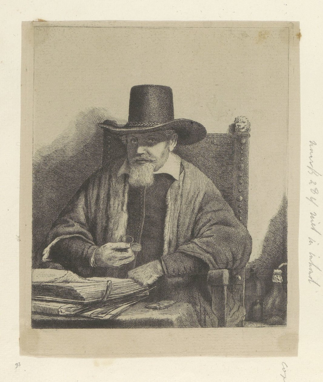 Retrato del inspector Arnold Tholinx Colección de ochenta y cinco grabados originales (título de la serie) de Pierre François Basan
