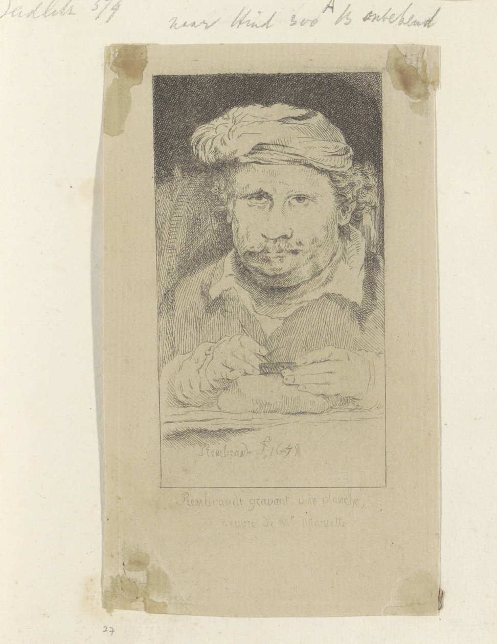 Rembrandt etsend Colección de ochenta y cinco grabados originales (título de la serie) de Pierre François Basan