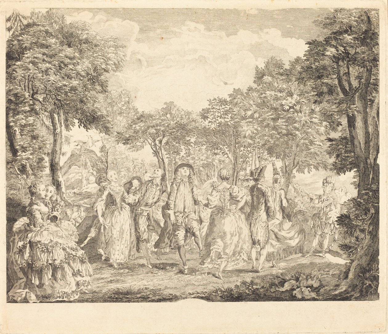 Ballet en la ópera de Pierre François Basan after Gabriel Jacques de Saint Aubin