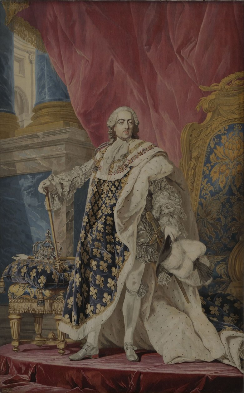 Retrato de Luis XV en su traje real de Pierre François Cozette