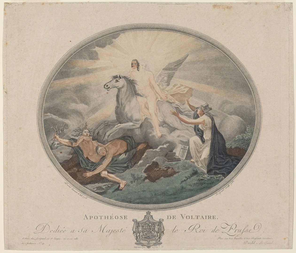 Apoteosis de Voltaire de Pierre François Legrand, after Robert Guillaume Dardel