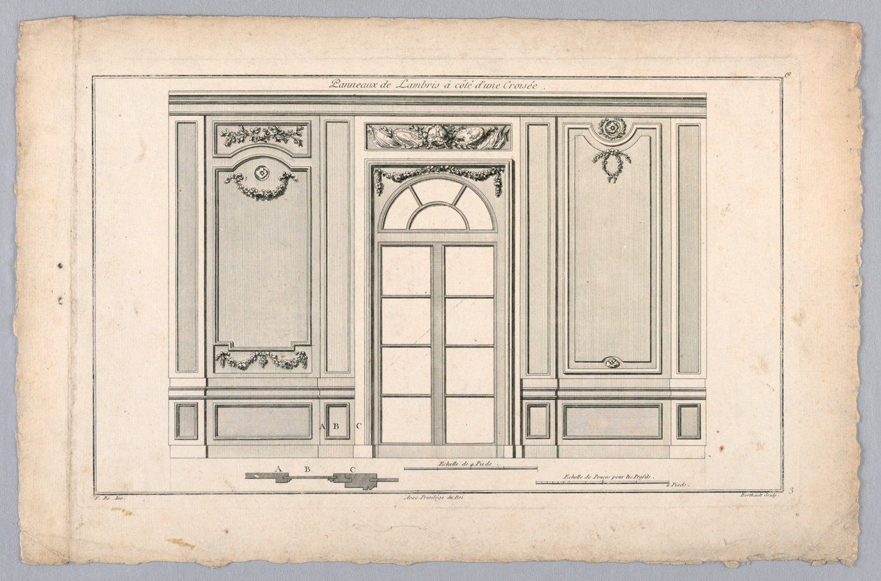 Interior de pared con puerta de Pierre Gabriel Berthault