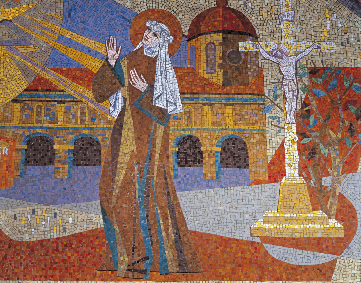 Detalle de un mural, Basílica de Santa Teresa, Lisieux, Baja Normandía, Francia de Pierre Gaudin