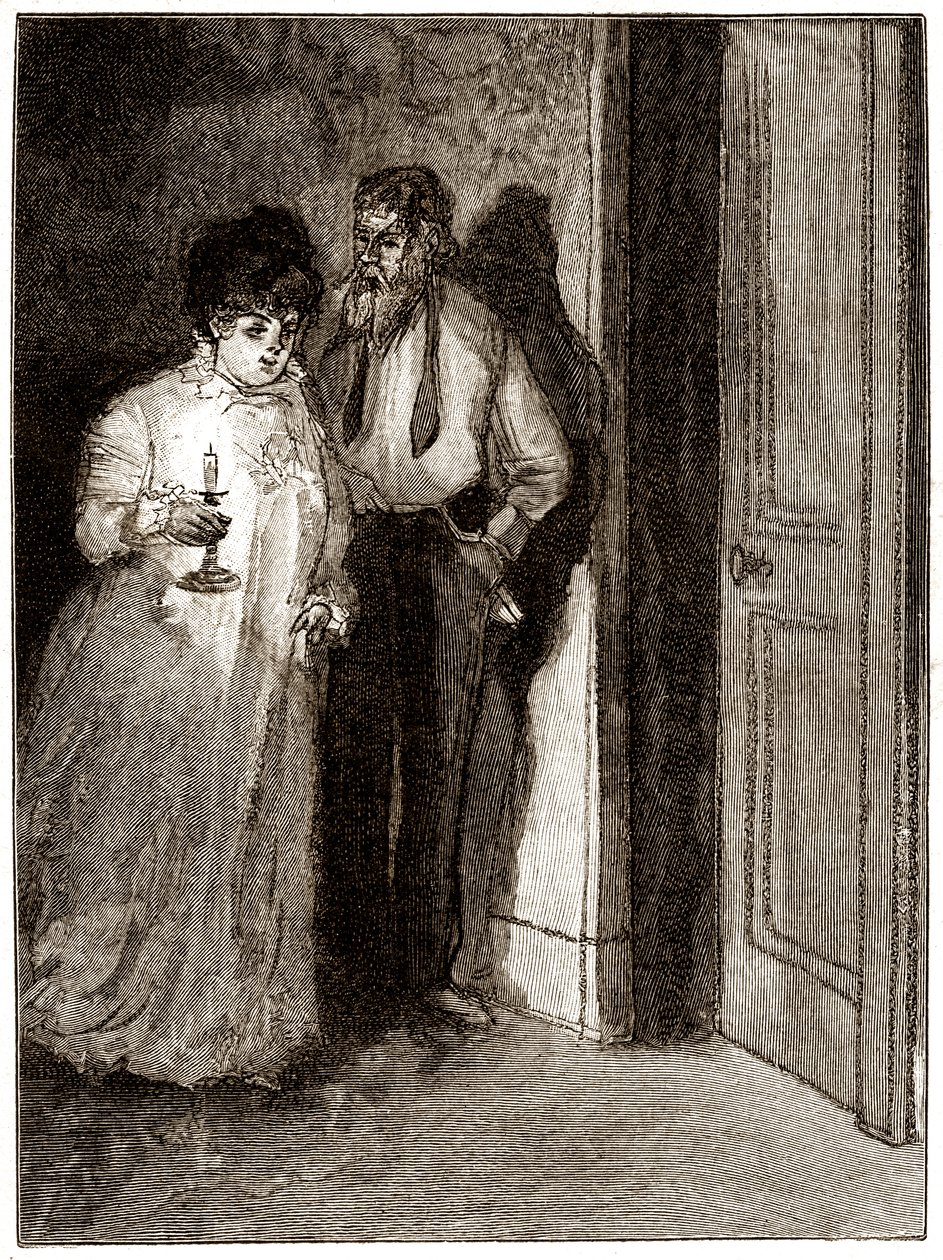 "Boule de Suif": Elisabeth Rousset se niega a acostarse con Cornudet, principios del siglo XX (ilustración) de Pierre Georges Jeanniot