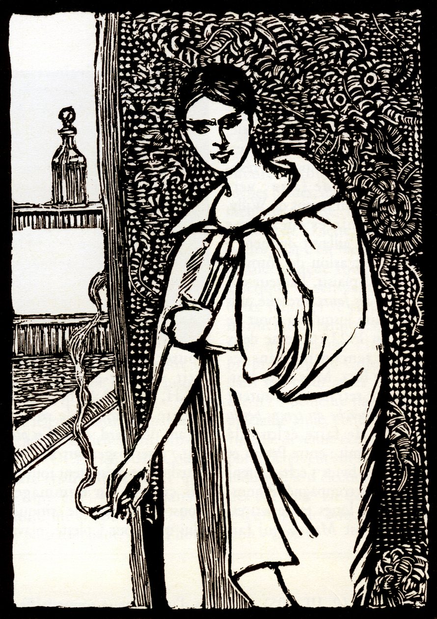Mujer joven con cigarrillo para "Cheri" de Colette de Pierre Georges Jeanniot