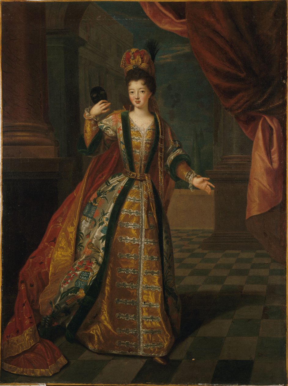 Francés: Portrait présumé de Mademoiselle de Nantes (Louise-Françoise de Bourbon, 1673-1743), en costume de bal de Pierre Gobert