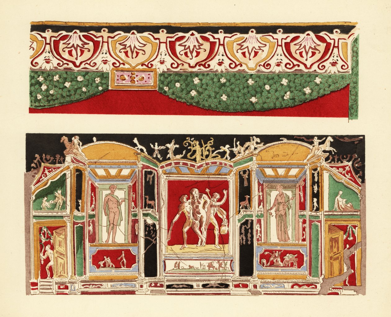 Estuco coloreado de Pompeya en el Museo de Nápoles de Pierre Gusman