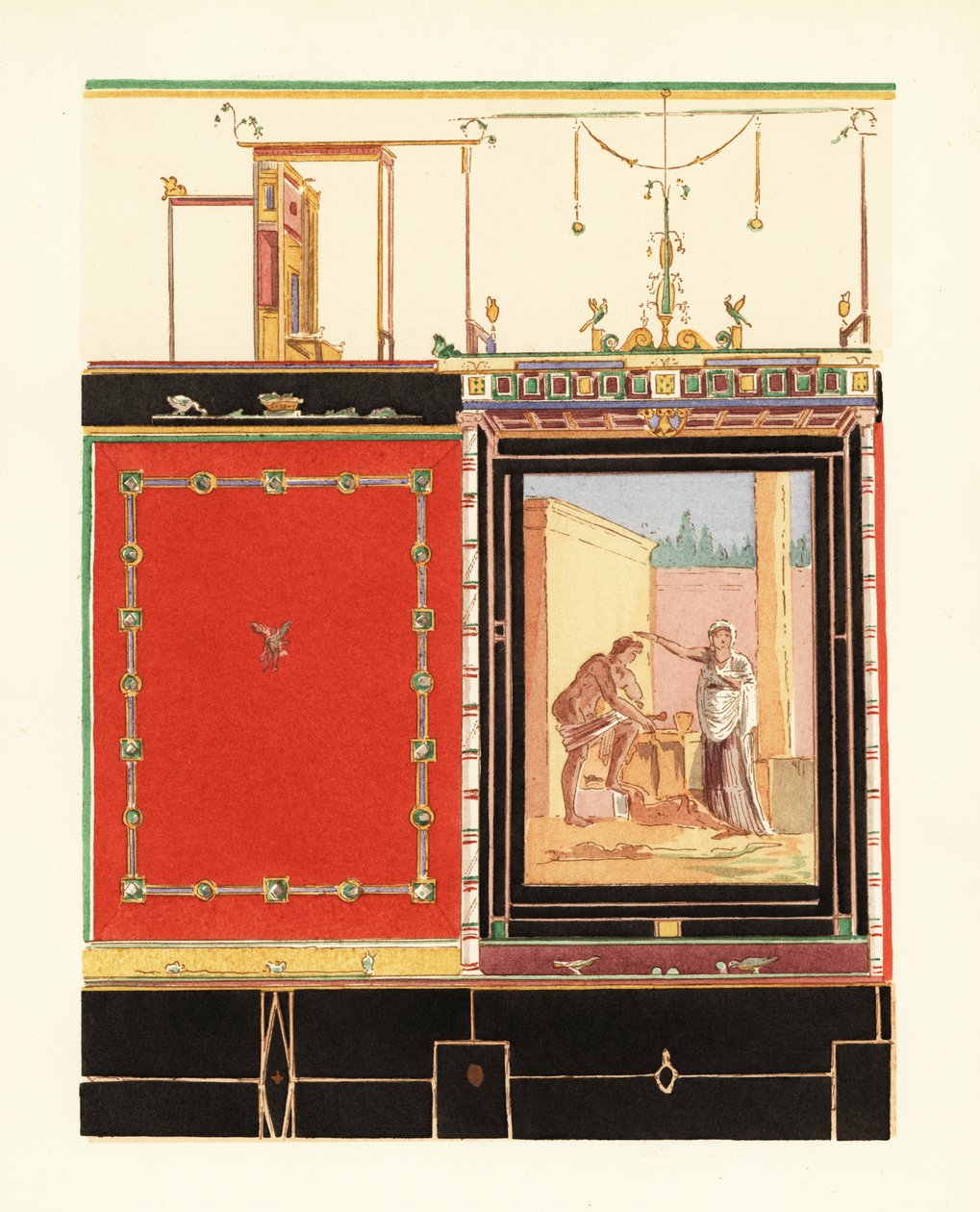 Oecus o salón en la Casa de M de Pierre Gusman