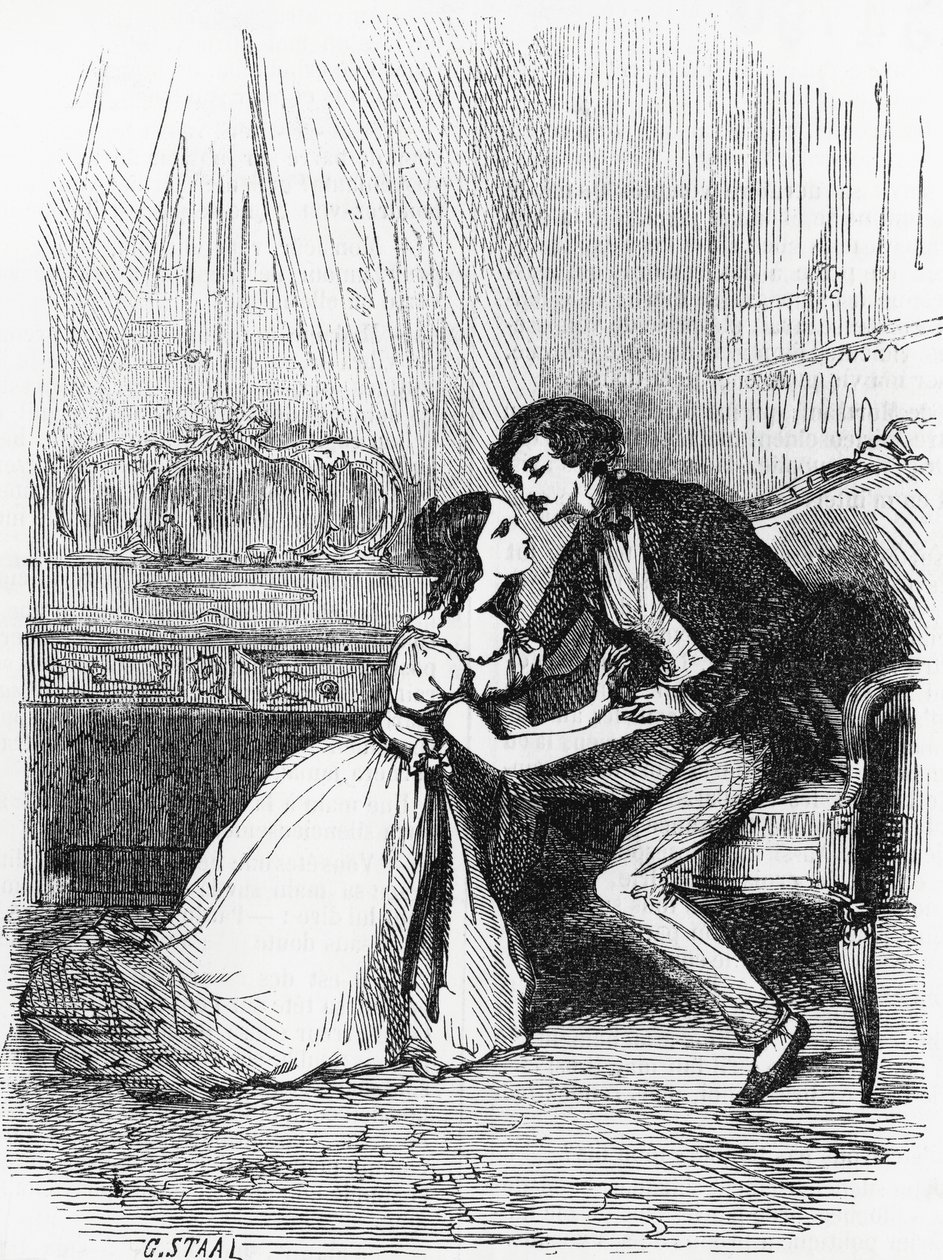 Ilustración de Oveja negra, novela de Honore de Balzac (1799-1850) de la colección en varios volúmenes titulada Comedia humana, grabado de Pierre Gustave Eugene Staal (1817-1882). de Pierre Gustave Eugene (1817 82) Staal