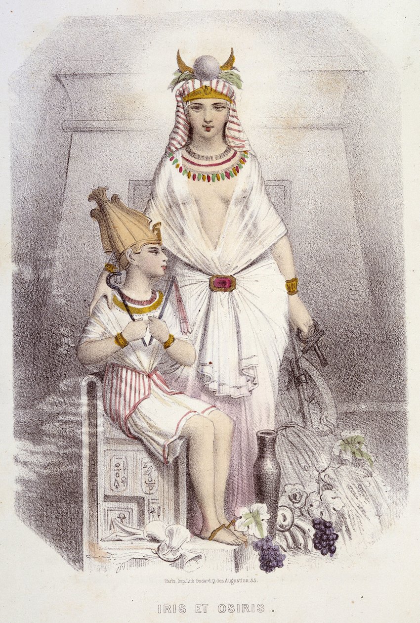 Isis y Osiris - en "Muses and fairies", por Mery y Foelix, ilustración de G. Staal, ed. G. de Gonet de Pierre Gustave Eugene Staal