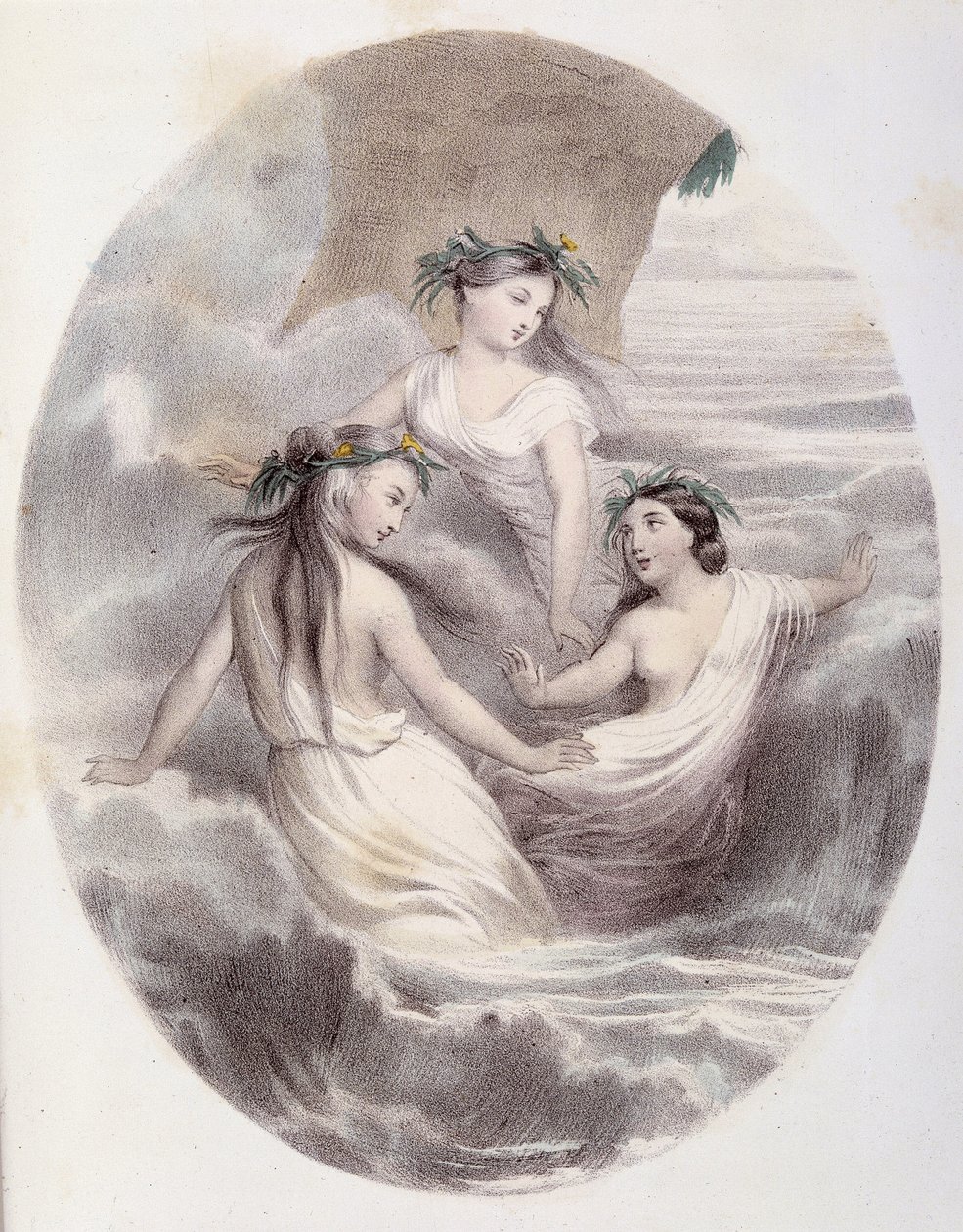 Las Ondinas - en "Las Mujeres mitológicas", dibujos de G. Staal, por Mery y el Cte Foelix, Ed. G. de Gouet de Pierre Gustave Eugene Staal