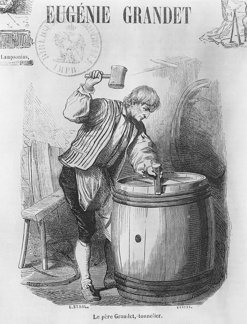 Padre Grandet, el tonelero, ilustración de 