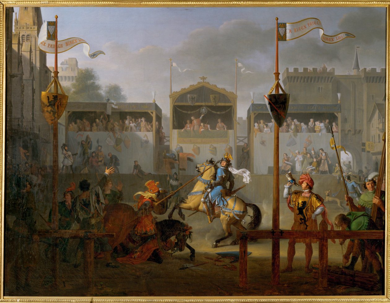Un torneo en el siglo XIV (pintura sobre lienzo) de Pierre Henri Revoil