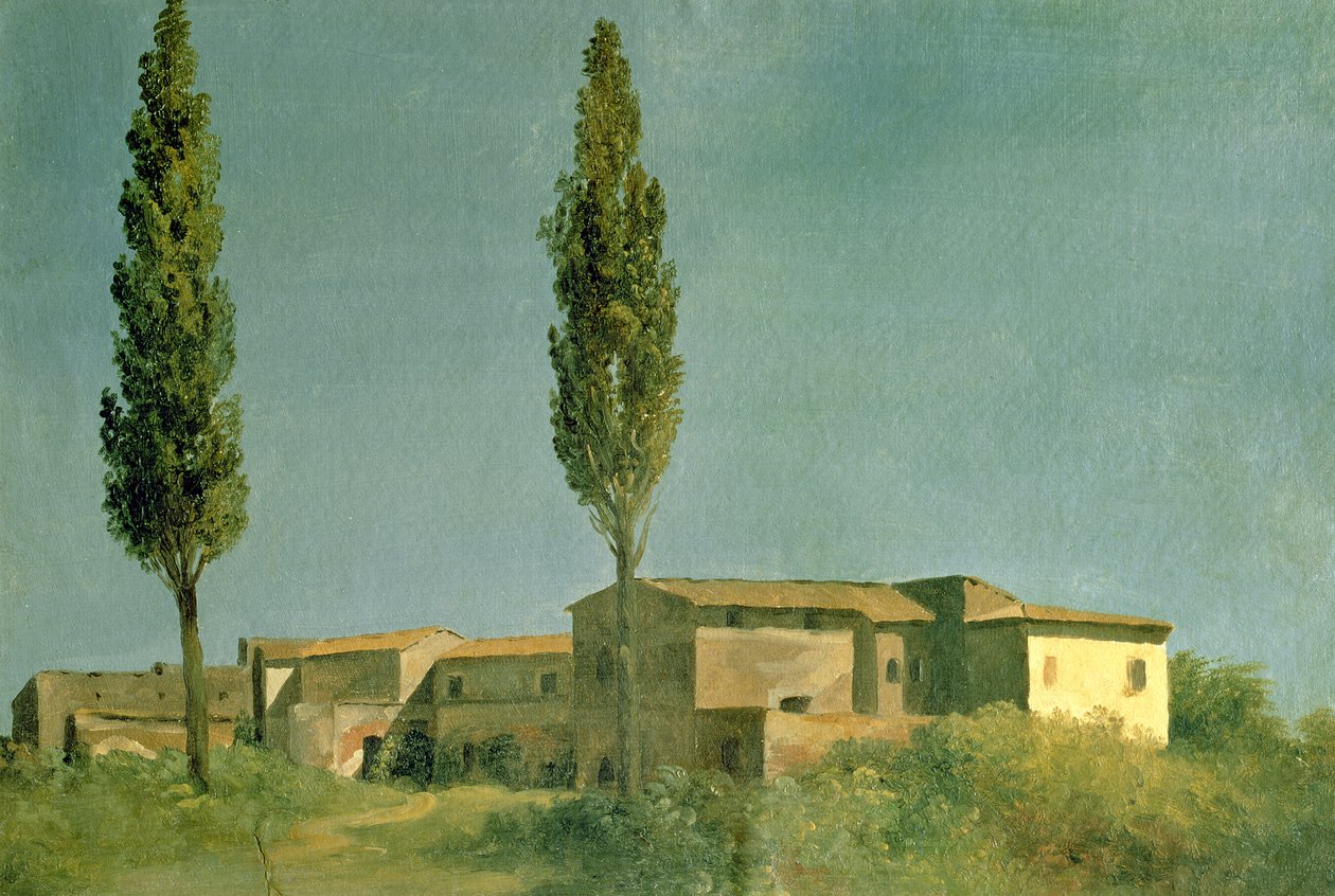 En la Villa Farnese: Los dos álamos, c.1777 de Pierre Henri de Valenciennes
