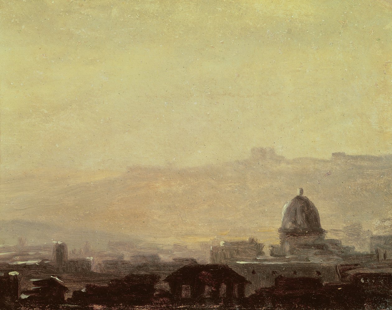 Casas Dominadas por una Cúpula, Roma de Pierre Henri de Valenciennes