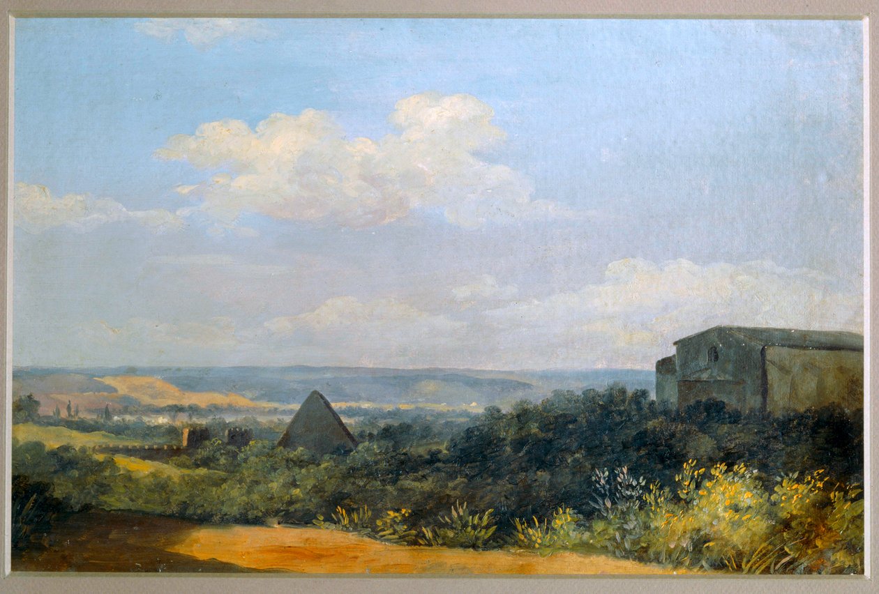 La pirámide de Cestio en Roma - La pirámide de Cestio en Roma. Papel sobre cartón ... de Pierre Henri de Valenciennes