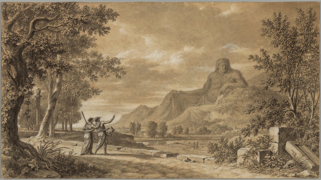 El monte Athos tallado como monumento a Alejandro Magno de Pierre-Henri de Valenciennes
