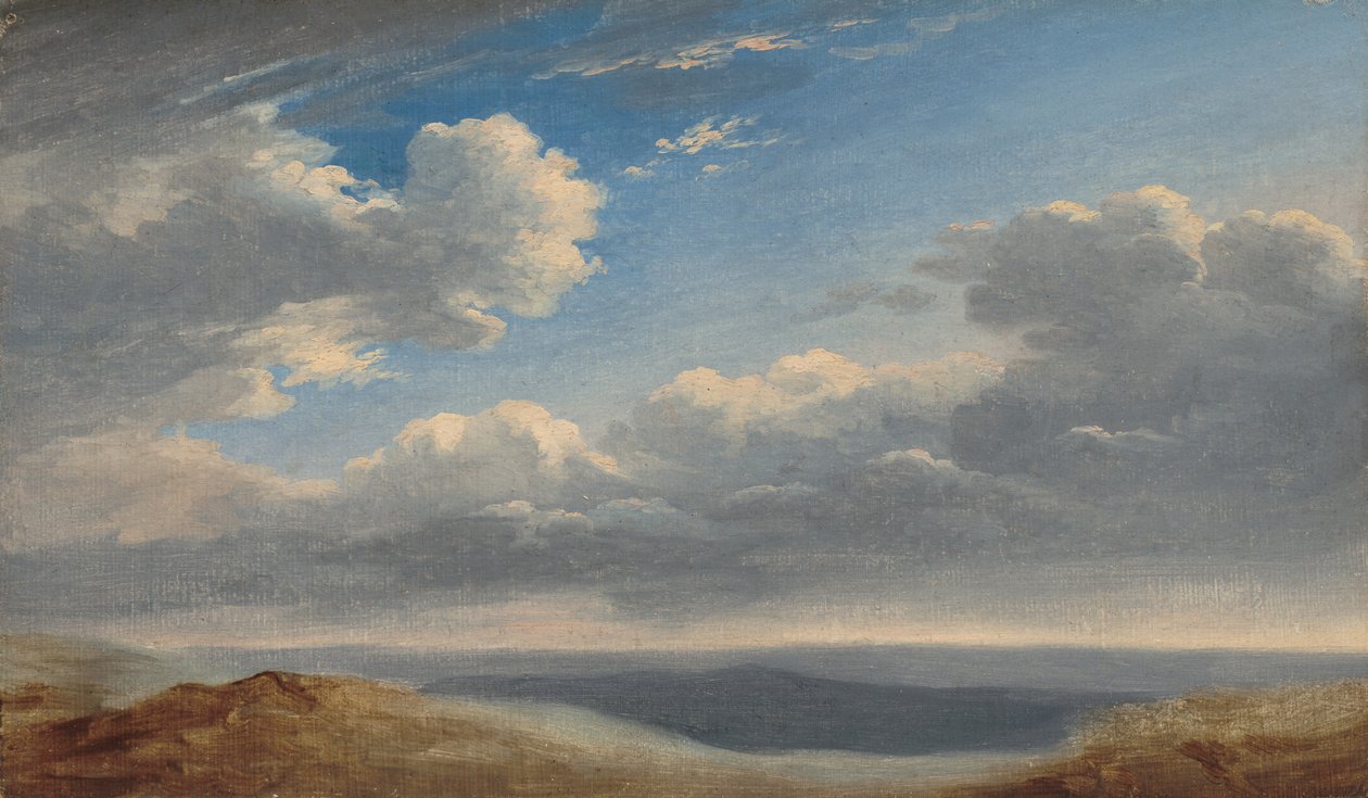 Estudio de Nubes sobre la Campiña Romana, c. 1782-1785 de Pierre Henri de Valenciennes