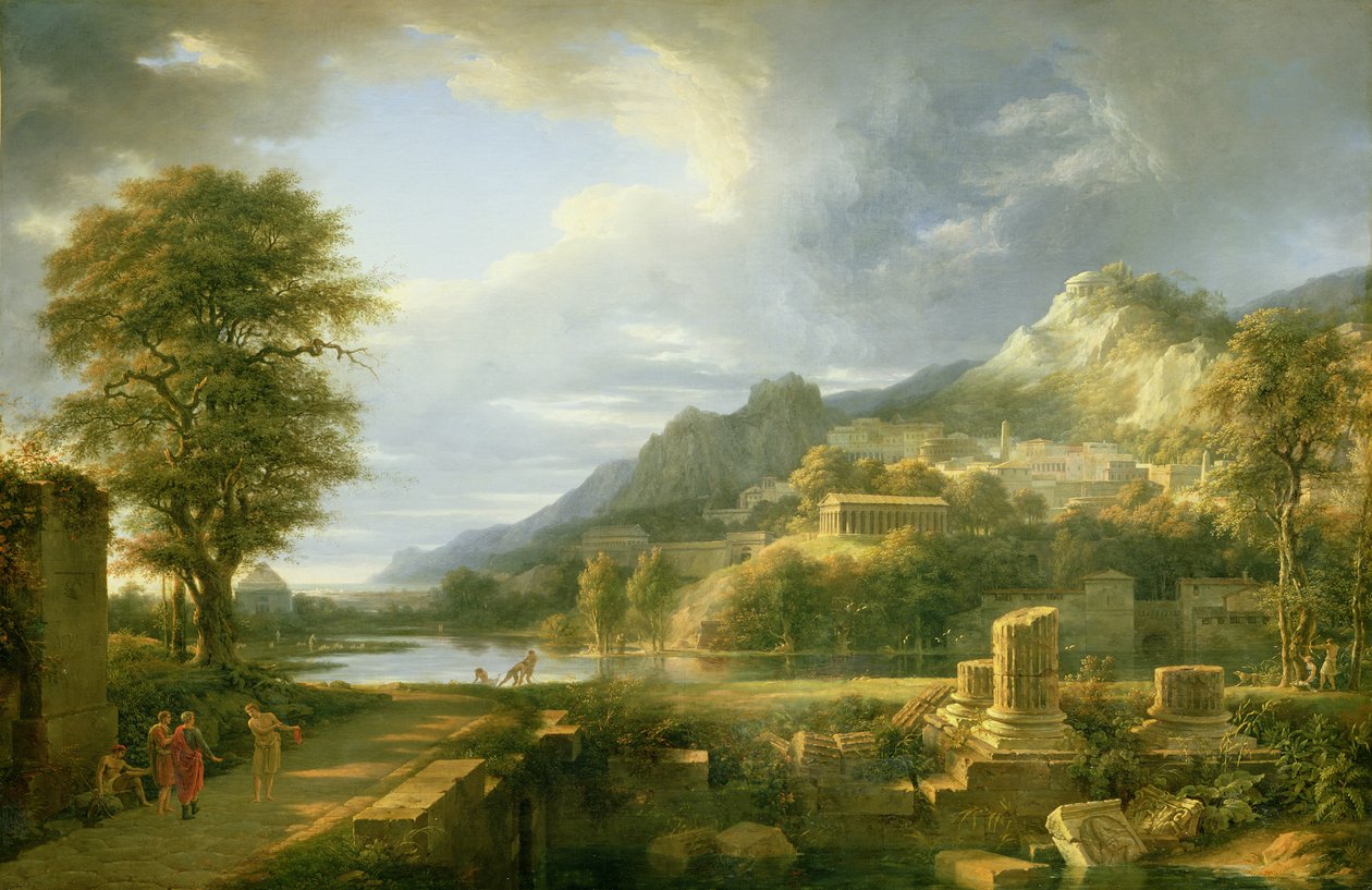 La antigua ciudad de Agrigentum, 1787 de Pierre Henri de Valenciennes