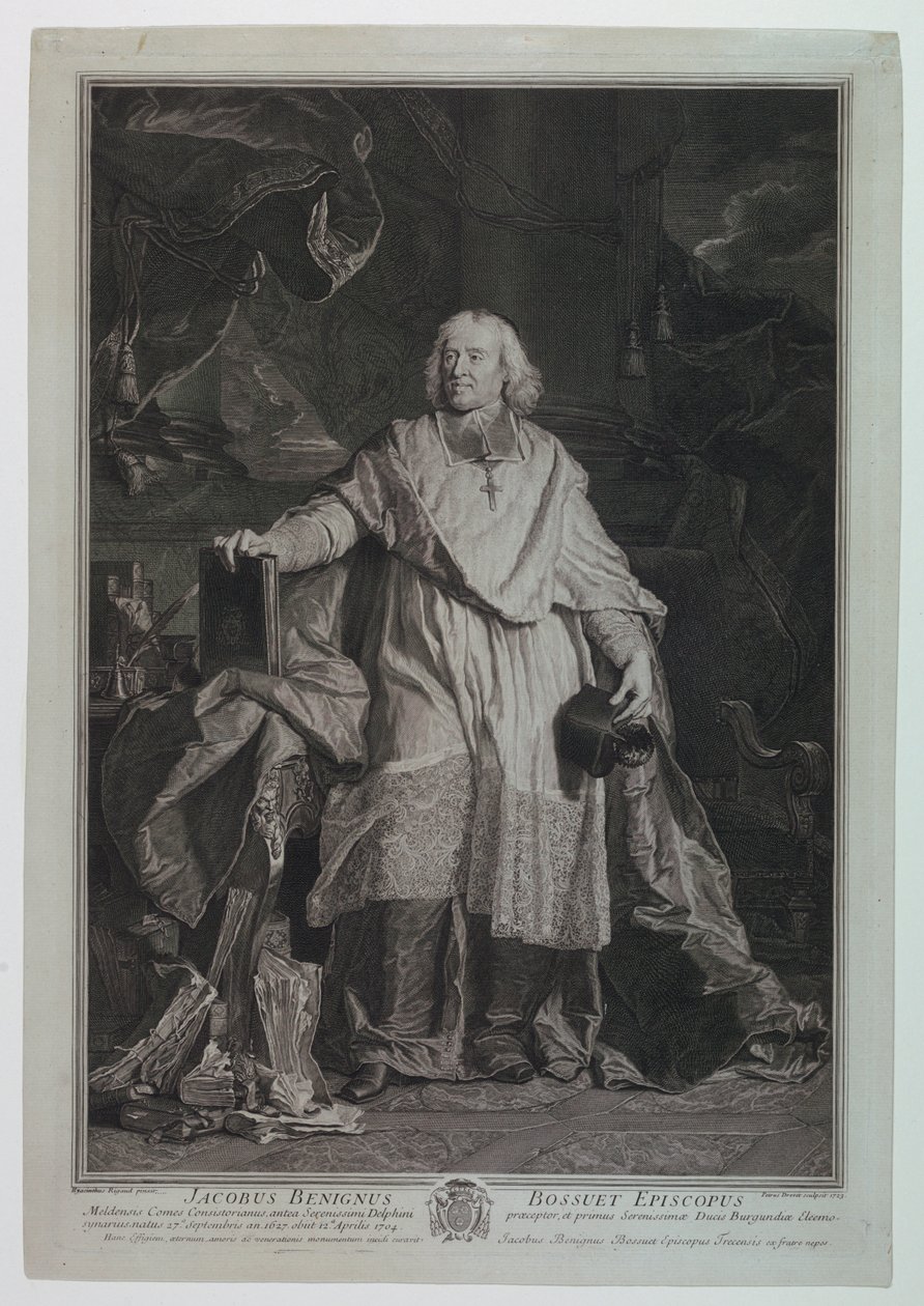 Retrato del Cardenal Jacques Bénigne Bossuet (1627-1704) de Pierre Imbert Drevet