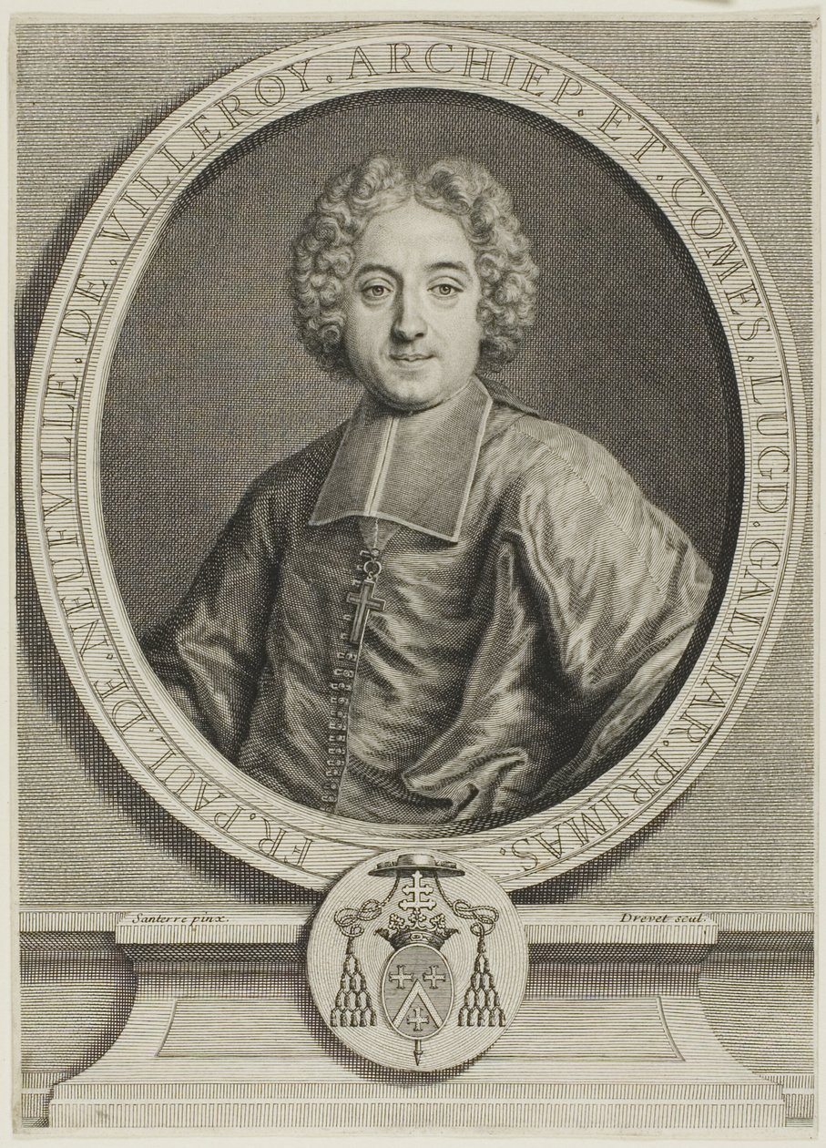 Retrato de François-Paul de Neufville de Villeroy de Pierre Imbert Drevet