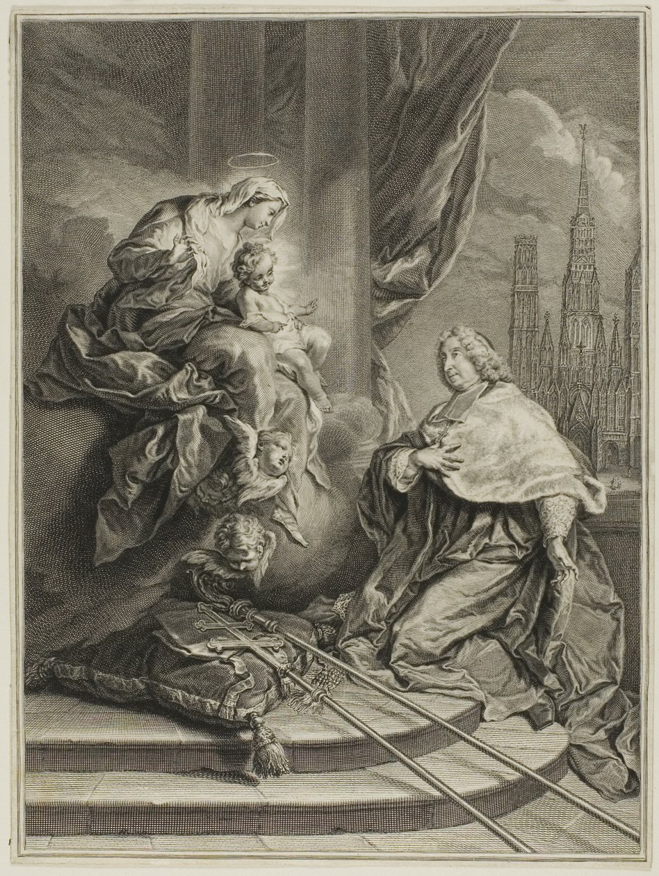 Retrato de Louis de la Vergne de Tressan, conde de Lyon, arzobispo de Ruán de Pierre Imbert Drevet