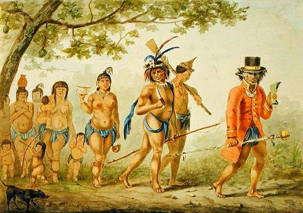 Marcha de una Tribu, c.1839 de Pierre J. Benoit