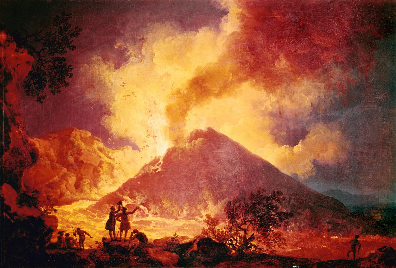 Erupción del Vesubio, Italia ... (óleo sobre lienzo) de Pierre Jacques Volaire