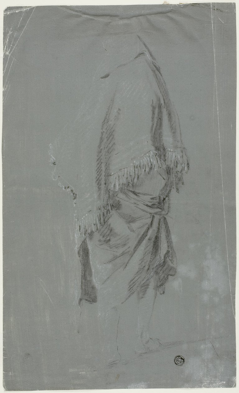 Mujer con chal vista desde atrás de Pierre Jacques Volaire