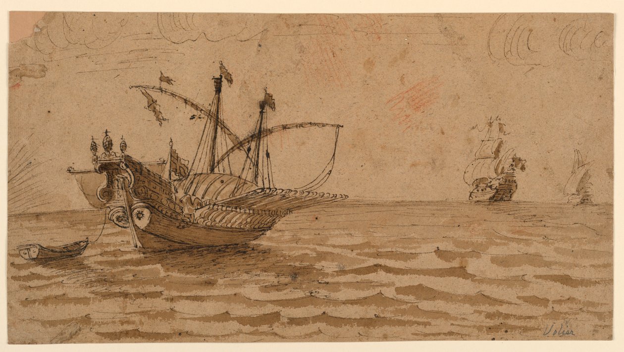 Barcos en el mar de Pierre Jacques Volaire