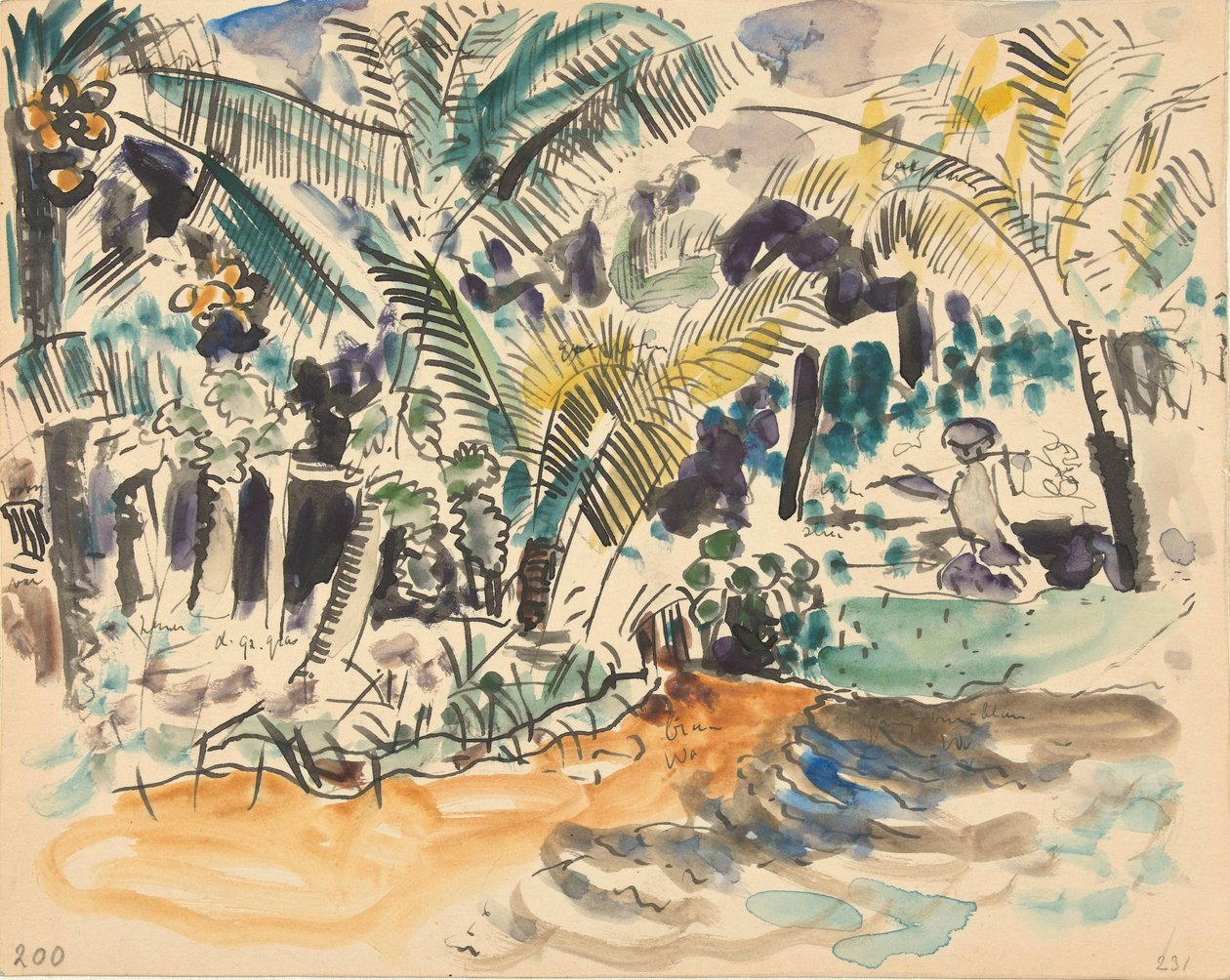 Paisaje con palmeras de Pierre Jean Apol