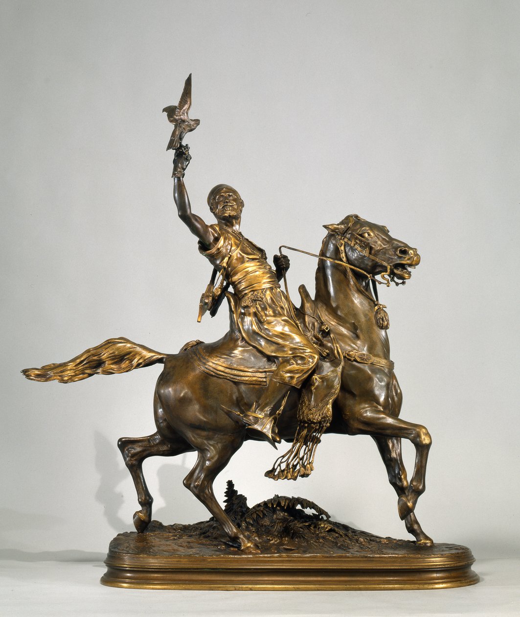 Halcón árabe a caballo, c.1880 de Pierre Jules Mene