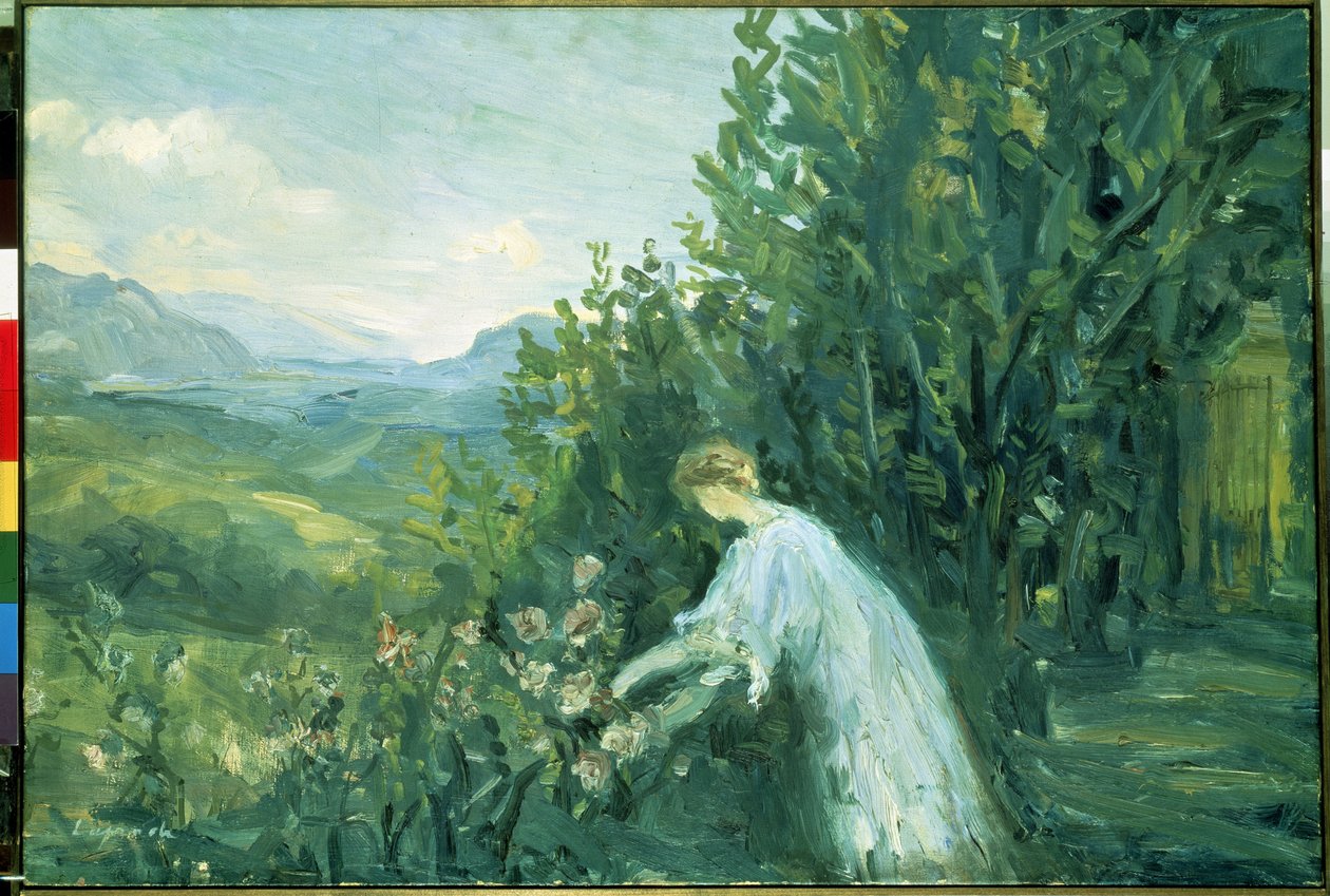 Mujer en un jardín (Dama en el jardín). Pintura de Pierre Laprade (1875-1931) de Pierre Laprade