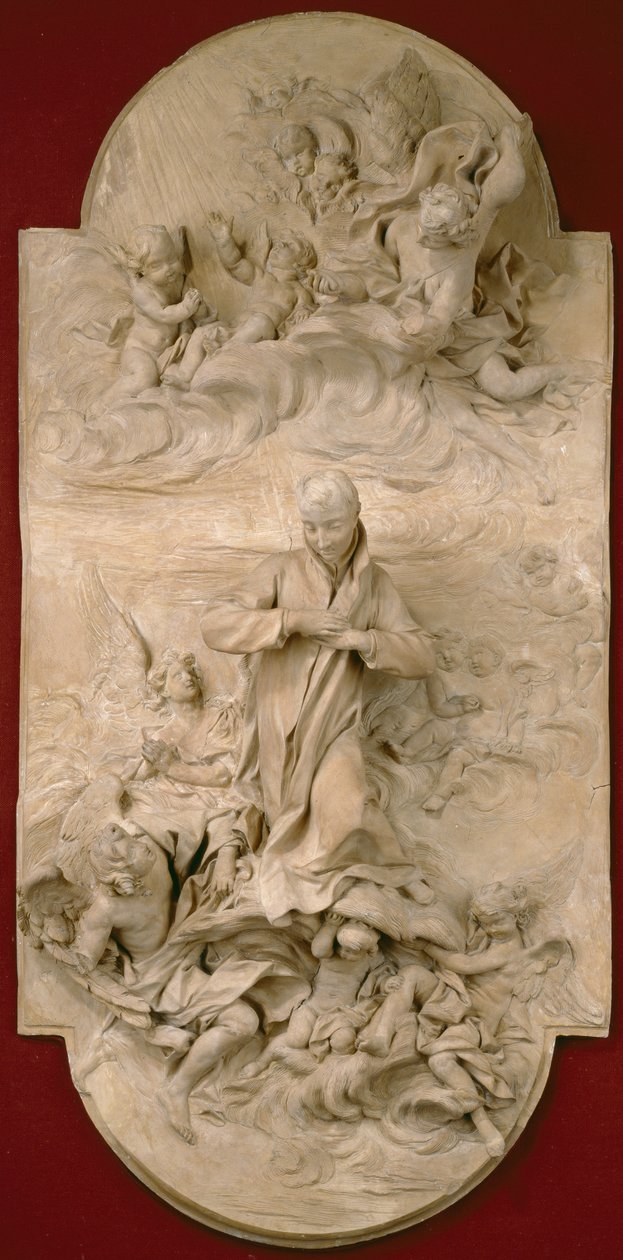 San Luis Gonzaga en Gloria, c.1696 (terracota) de Pierre Legros