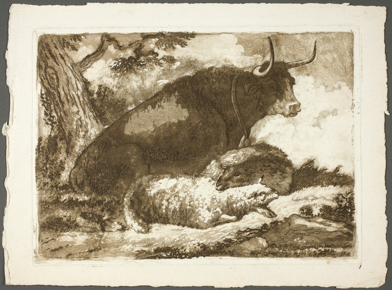 Un toro y dos ovejas de Pierre Lelu