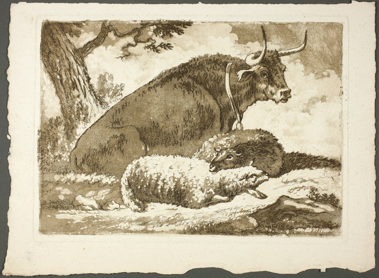 Un toro y dos ovejas de Pierre Lelu