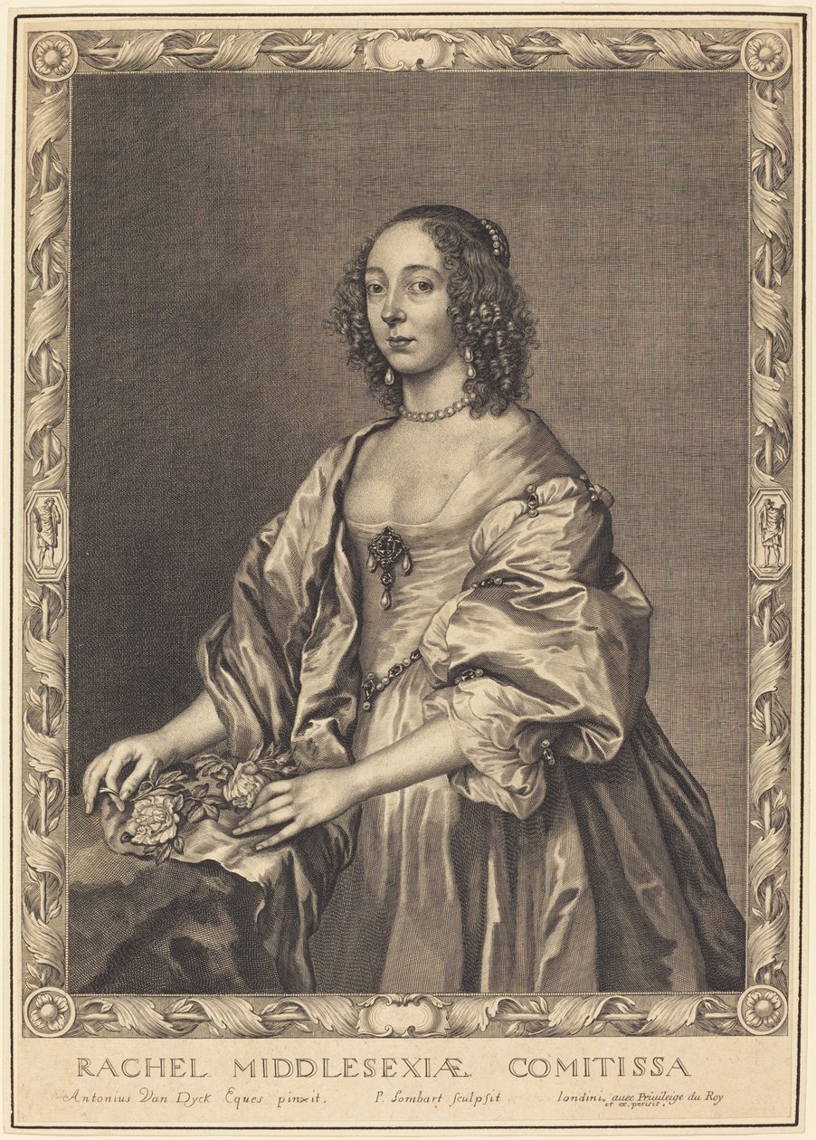 Rachel, condesa de Middlesex de Pierre Lombard after Sir Anthony van Dyck