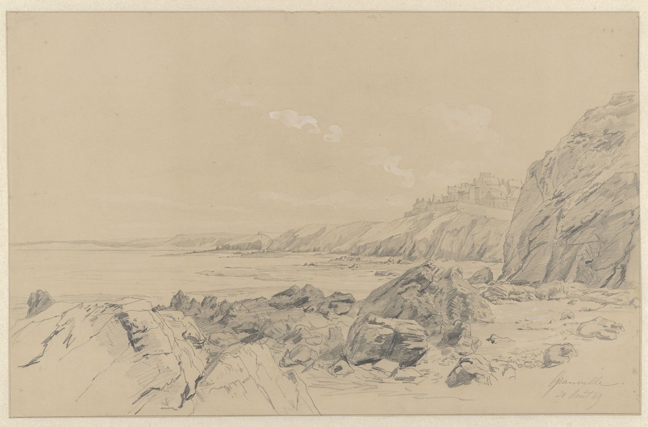 Paisaje costero en Granville de Pierre Louis Dubourcq