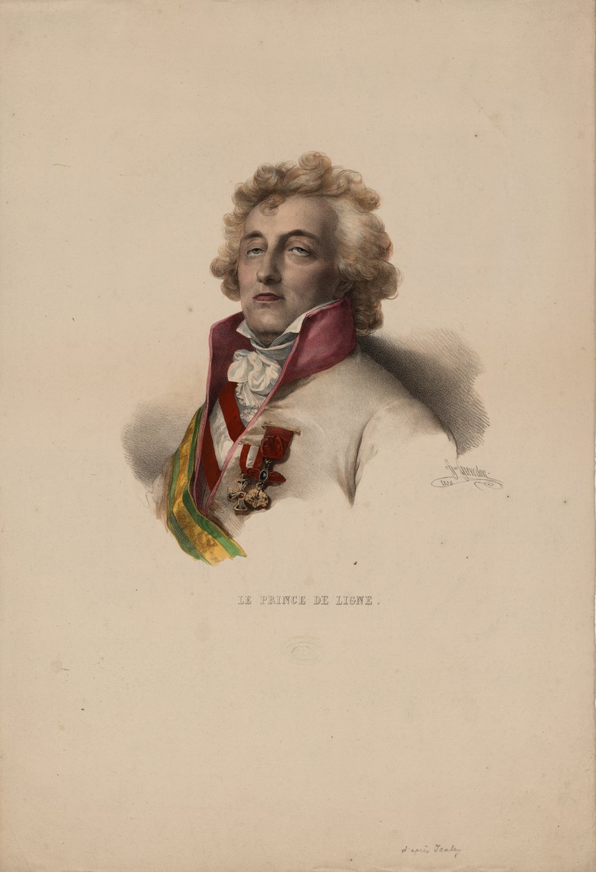 Retrato de Charles-Joseph, Príncipe de Ligne 1735-1814, 1825 de Pierre Louis Henri Grevedon