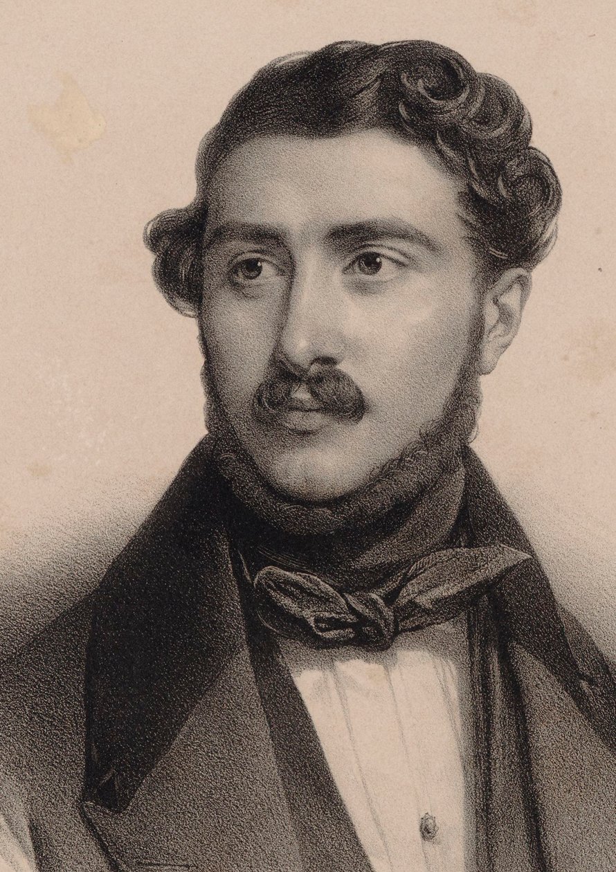 Retrato del compositor Théodore Labarre 1805-1870 de Pierre Louis Henri Grevedon