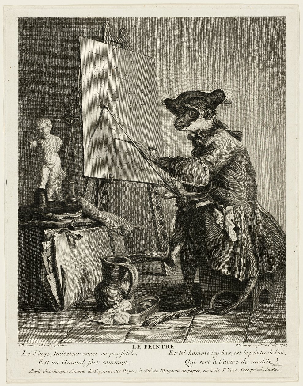 El pintor mono de Pierre Louis de Surugue