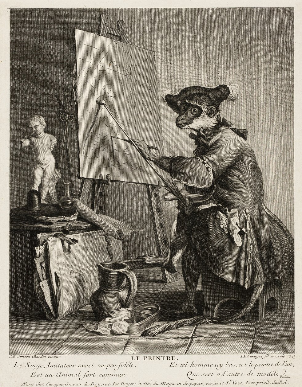 El mono pintor de Pierre Louis de Surugue