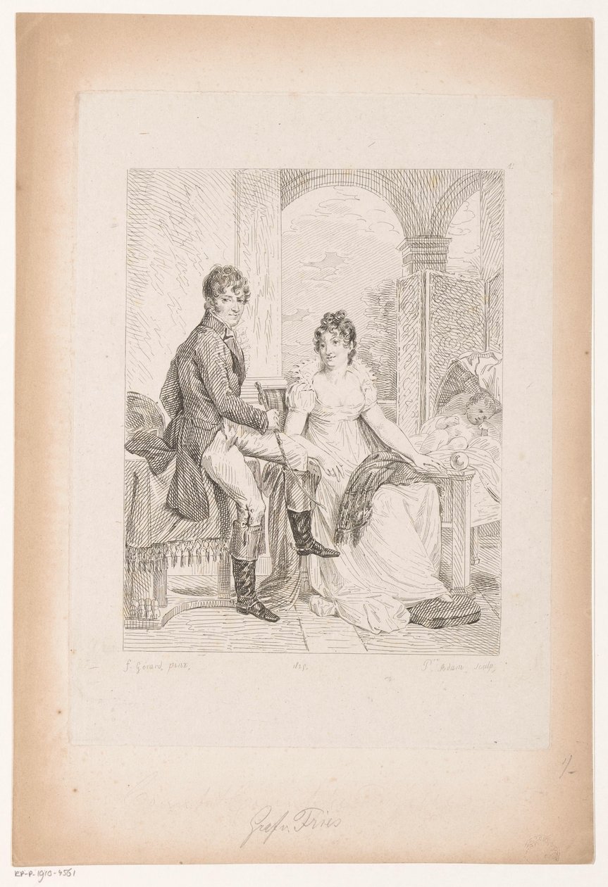 Retrato de Moritz von Fries y su esposa Colección de retratos históricos del barón Gérard (título de la serie) Colección de Retratos Historiques de Mr. le Baron Gerard (título de la serie) de Pierre Michel Adam