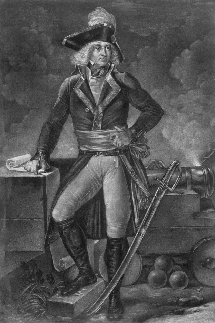 General Charles Pichegru (1761-1804) - Retrato de cuerpo entero de Charles Pichegru (1761-1804), general en jefe de los ejércitos del Norte, de Sambre y Meuse, del Rin y del Mosela - Grabado por Pierre Michel Alix (1762-1817), por Alexandre Evariste Fragon de Pierre Michel Alix