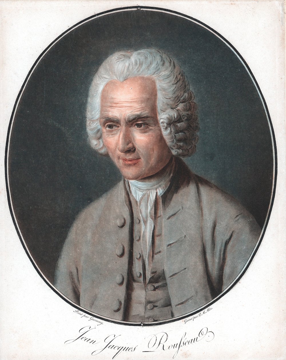 Jean-Jacques Rousseau 1712-78, filósofo político francés de Pierre Michel Alix