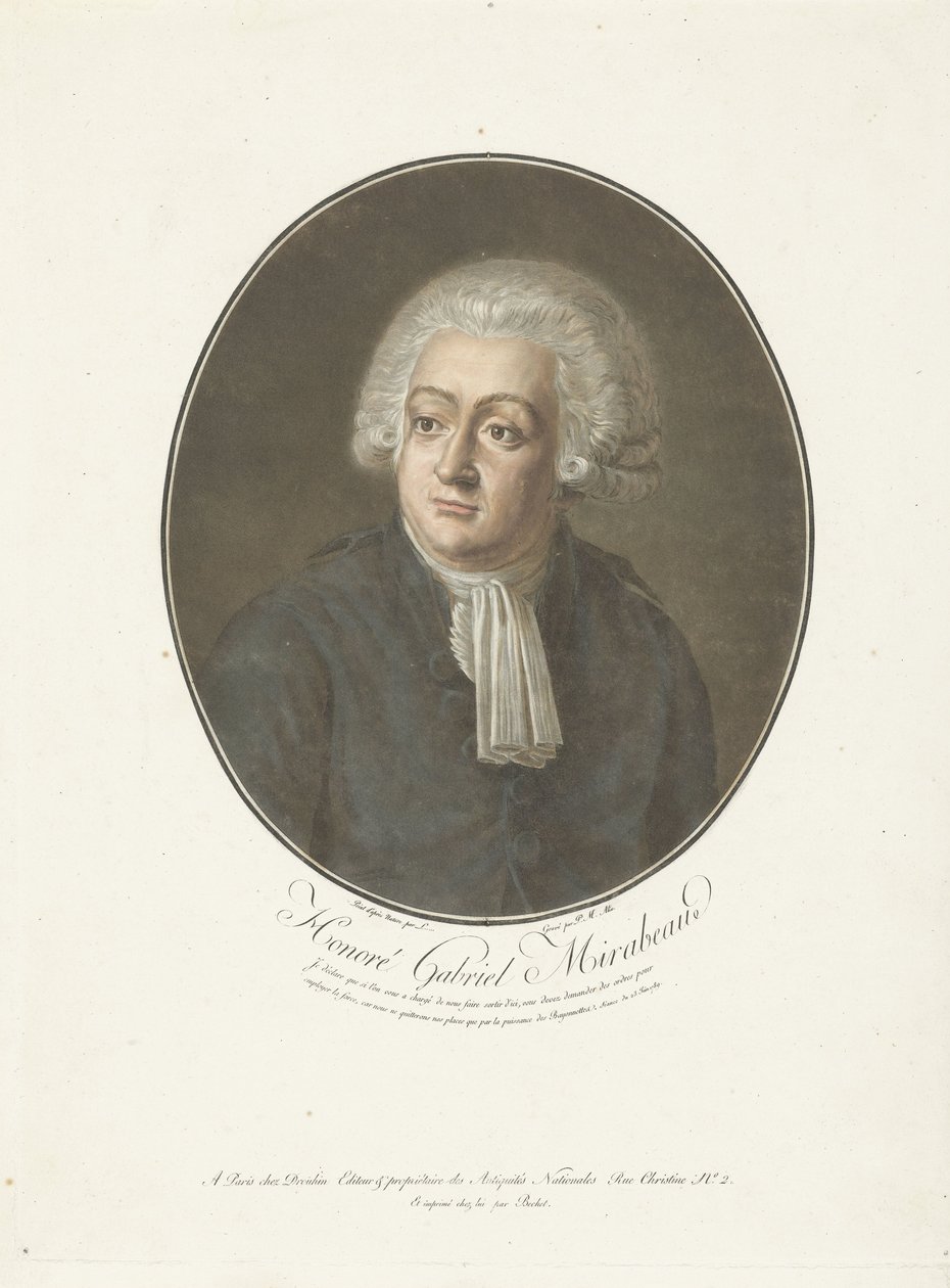 Retrato de Honoré Gabriel Mirabeau Honoré Gabriel Mirabeau (título sobre objeto) Colección de grandes hombres (título de la serie) de Pierre Michel Alix