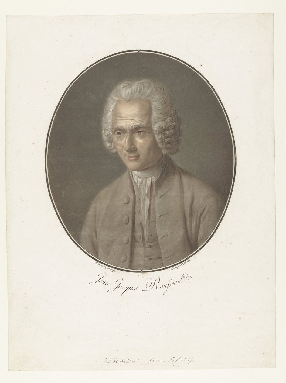 Retrato de Jean-Jacques Rousseau Jean-Jacques Rousseau (título sobre objeto) Colección de grandes hombres (título de la serie) de Pierre Michel Alix