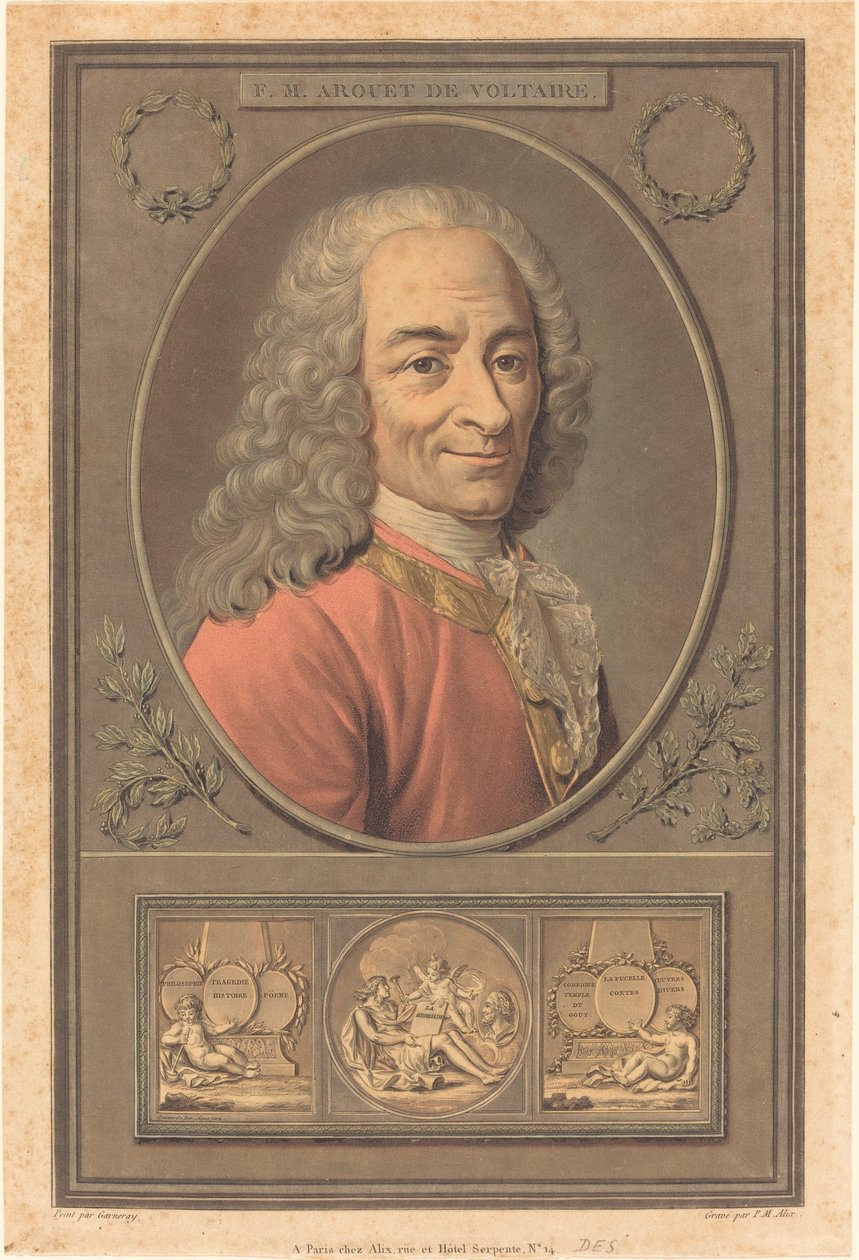 F.M. Arouet de Voltaire de Pierre Michel Alix after Jean François Garnerey