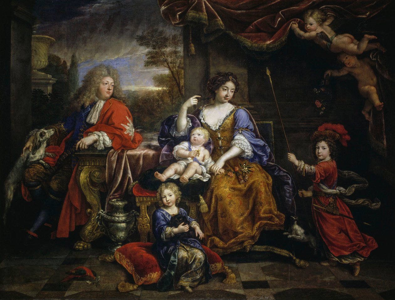 Gran Delfín de Francia y su familia de Pierre Mignard